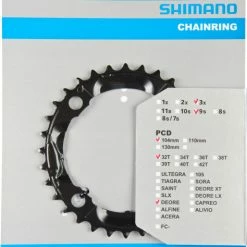 Shimano Plateau DEORE Pour FC-M590/591 32T