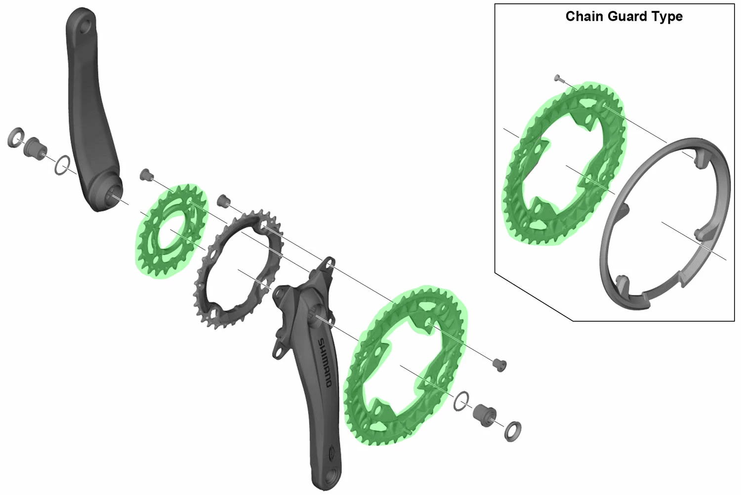 Shimano FC-M523 Plateau De Pédalier 7 Shimano FC-M523 Plateau De Pédalier – Image 5
