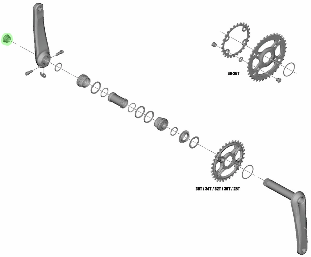 Shimano Vis De Fixation De Manivelle Pour FC-M8100 4 Shimano Vis De Fixation De Manivelle Pour FC-M8100 – Image 2