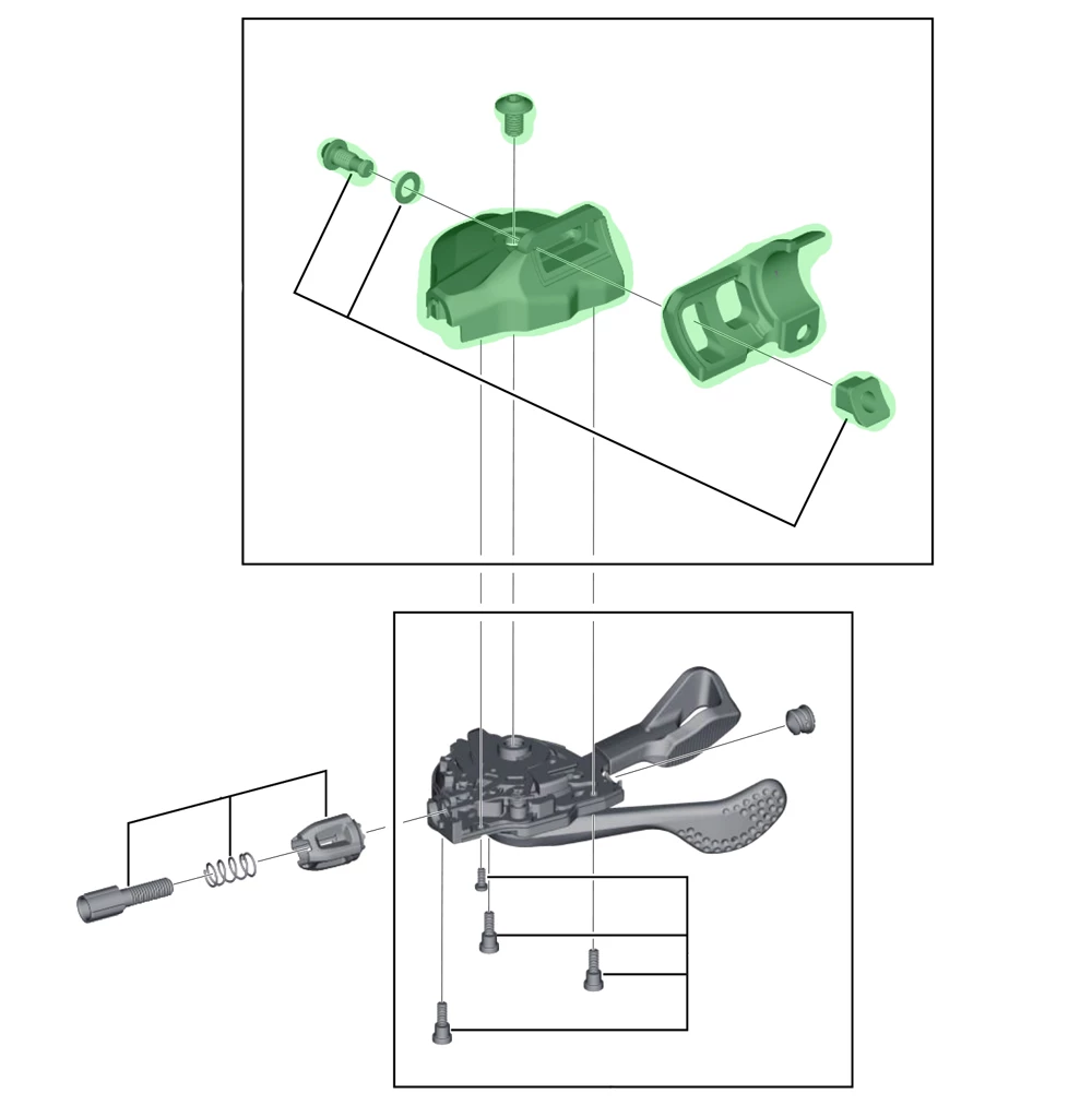 Shimano Couverture De Boîtier Pour SL-M8000 I-Spec II Droite 4 Shimano Couverture De Boîtier Pour SL-M8000 I-Spec II Droite – Image 2
