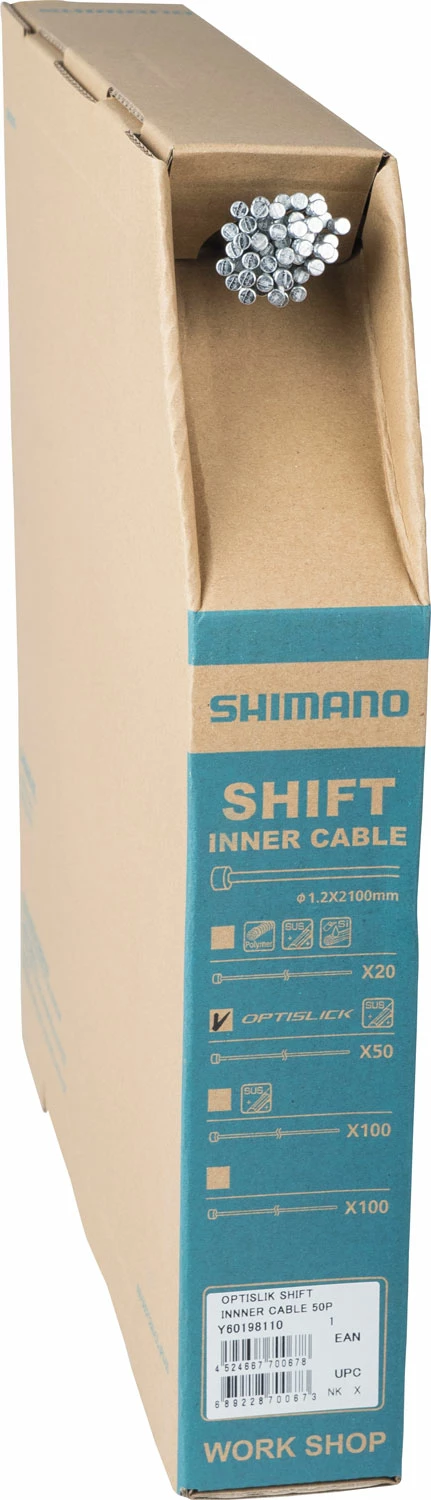 Shimano Câble De Commande Optislick 1,2mm X 2100mm Boîte De 50 Pièces 3 Shimano Câble De Commande Optislick 1,2mm X 2100mm Boîte De 50 Pièces
