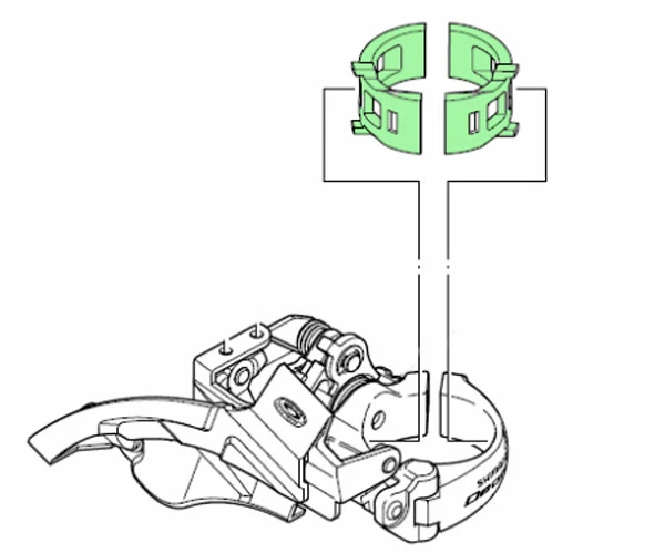 Shimano Douilles De Réduction 28,6mm Pour Collier De Dérailleur Avant 4 Shimano Douilles De Réduction 28,6mm Pour Collier De Dérailleur Avant – Image 2