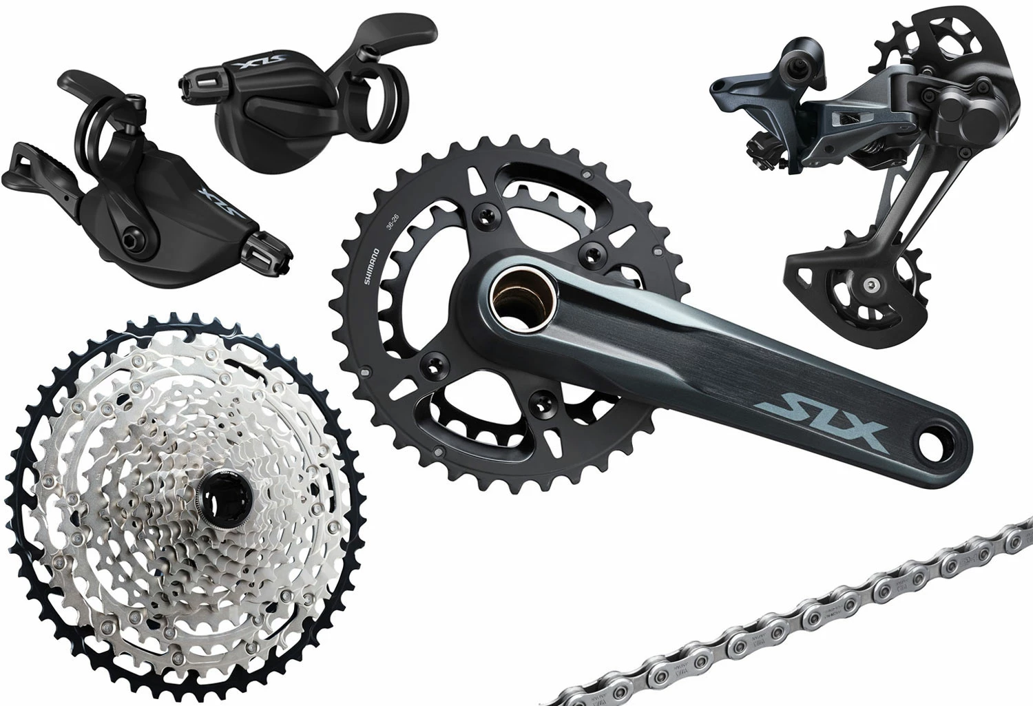 Shimano SLX M7100 Groupe 2x12 Vitesses Collier 10-45 2 Shimano SLX M7100 Groupe 2x12 Vitesses Collier 10-45