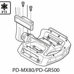 Shimano SM-PD64A Kit De Réflecteurs -Pièces VTT Soldes Magasin Shimano SM PD64A Reflektorset YL8A98090 c